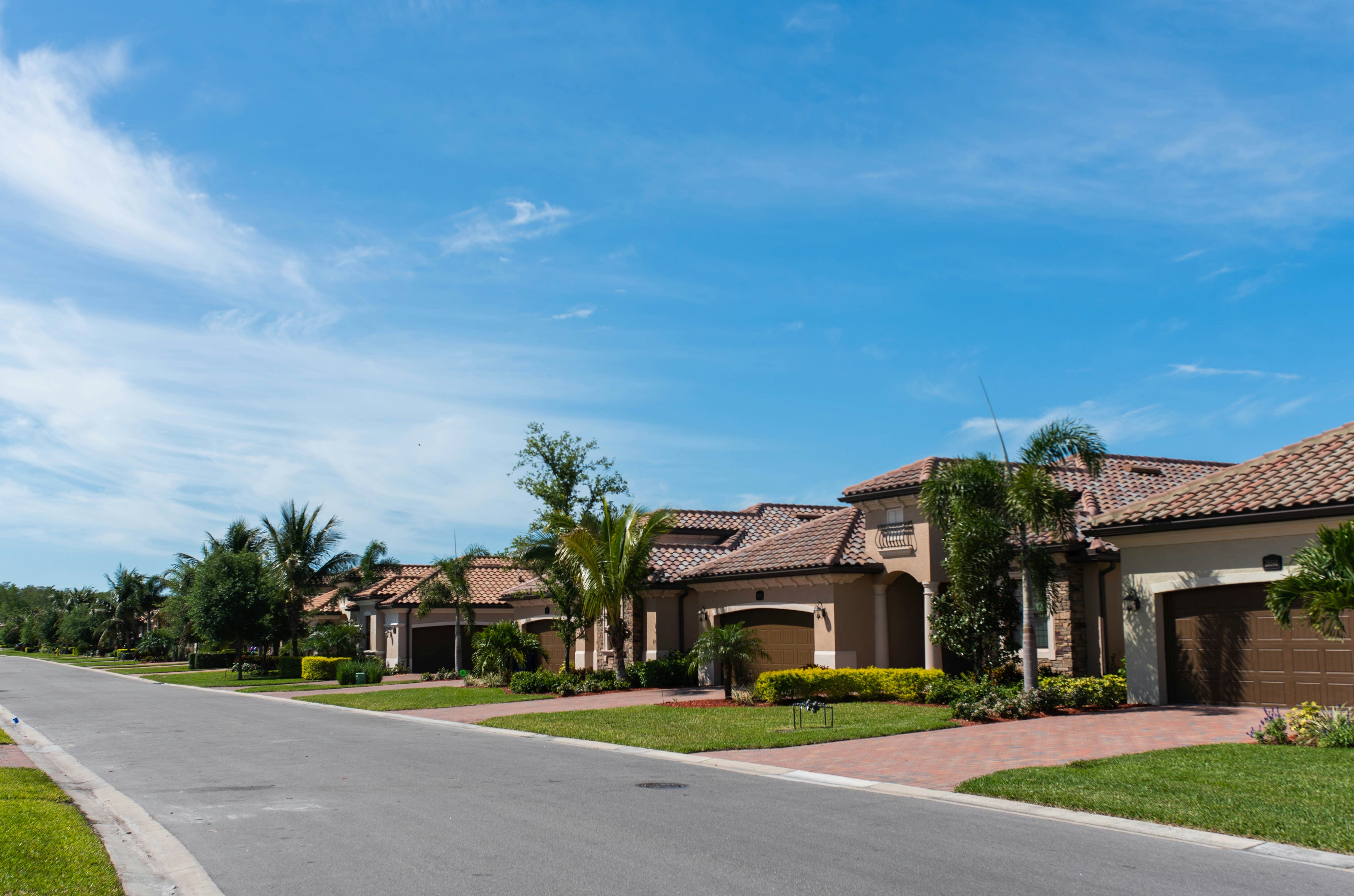 Beautiful houses with blue sky